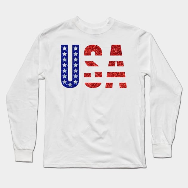 USA Sticker Long Sleeve T-Shirt by anacarminda